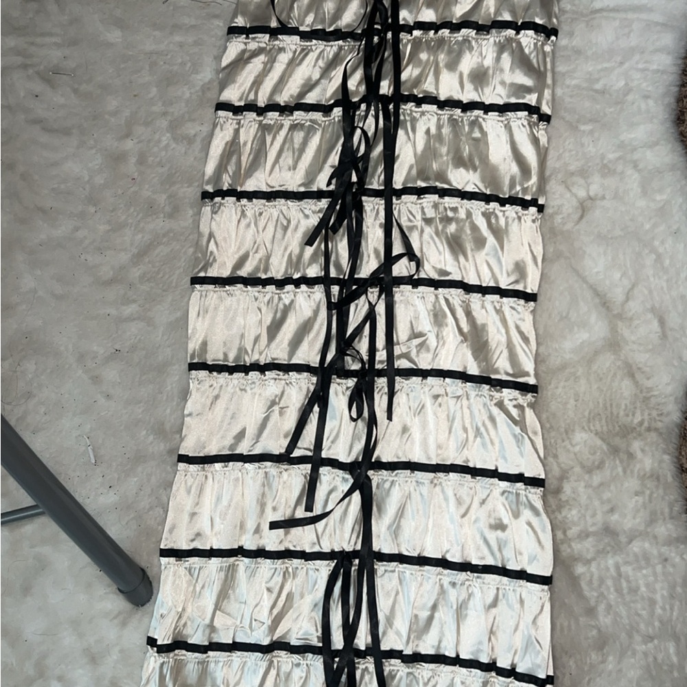 Fashion Nova Black and Silver Maxi Dress